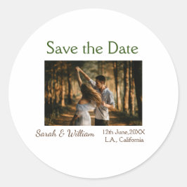 フォトクラシックエレガント白結婚タイポグラフィモダン ラウンドシール