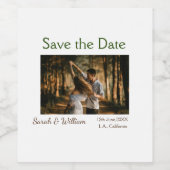 フォトクラシックエレガント白結婚タイポグラフィモダン ワインラベル (シングルラベル)