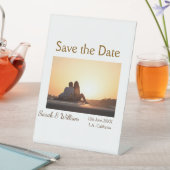 フォトクラシックエレガント白結婚タイポグラフィモダン 台座サイン (インサイチュ)