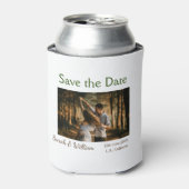 フォトクラシックエレガント白結婚タイポグラフィモダン 缶クーラー (缶正面)