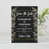 フォトクラシックフローラウェディング日付の保存 招待状 (スタンド正面)