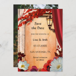 フォトクラシックフローラ秋日付カードの保存 招待状