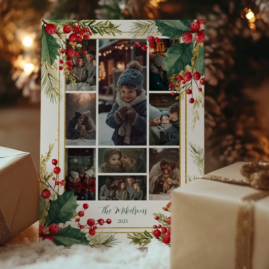 フォトクラシックホリーベリークリスマスパーティー シーズンカード