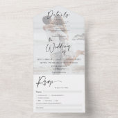 フォトクラシック白黒シック結婚な書道 オールインワン招待状 (内側)