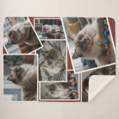 フォトクラスタBrown - 7枚の散在する写真 シェルパブランケット (正面(横))