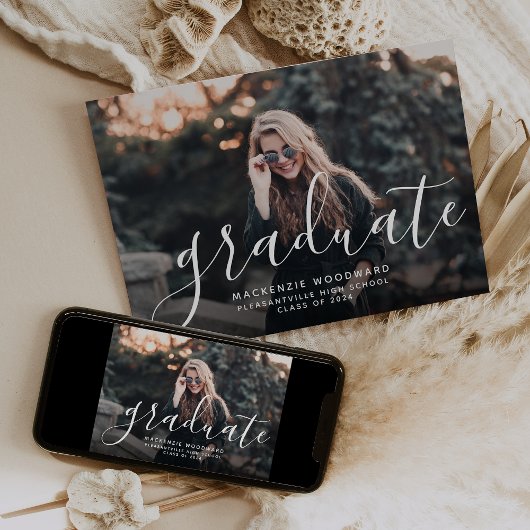 フォトクラス2024ホワイトオーバーレイ卒業パーティー 招待状