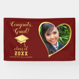 フォトクラス2025マルーン赤と金ゴールド卒業 横断幕