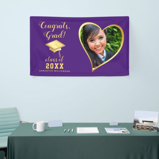 フォトクラス2025紫と金ゴールド卒業 横断幕 (トレードショー)