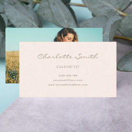 フォトクラリネティスト赤面ピンクエレガント 名刺