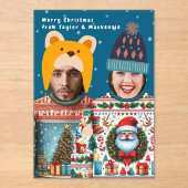 フォトクリおもしろいスパーソナライズされたスマスジャンパ アクリル招待状 (正面)