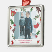 フォトクリスマスかわいいクッキー メタルオーナメント (左)