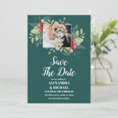 フォトクリスマスウィンターグリーン結婚リー セーブザデート (スタンド正面)