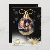 フォトクリスマスオーナメントスノーフレークモダン予算 シーズンポストカード (正面/裏面)