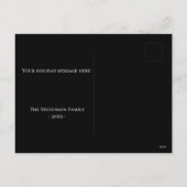 フォトクリスマスオーナメントスノーフレークモダン予算 シーズンポストカード (裏面)