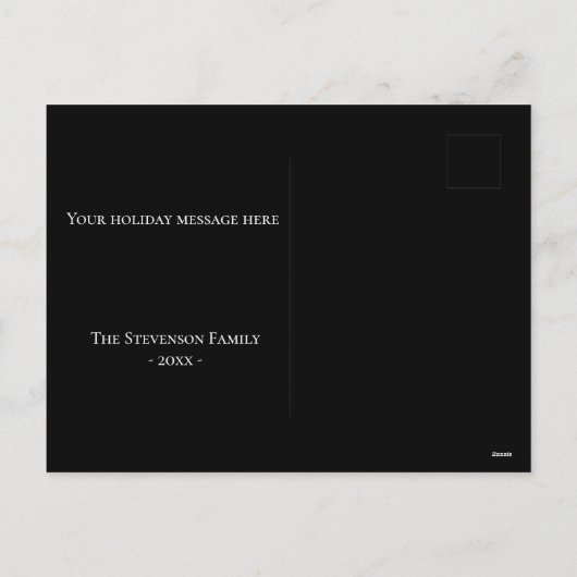 フォトクリスマスオーナメントスノーフレークモダン予算 シーズンポストカード (裏面)