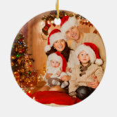 フォトクリスマスオーナメントヴィンテージリースモノグラム セラミックオーナメント (裏面)