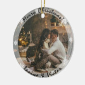 フォトクリスマスオーナメント付き透明フレーム セラミックオーナメント (左)