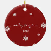 フォトクリスマスオーナメント付き透明フレーム セラミックオーナメント (裏面)