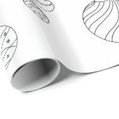 フォトクリスマスオーナメント白黒 ラッピングペーパー (ロールコーナー)