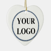 フォトクリスマスオーナメントADDロゴシンプル婚約した セラミックオーナメント (右)