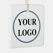 フォトクリスマスオーナメントADDロゴシンプル婚約した セラミックオーナメント (右)