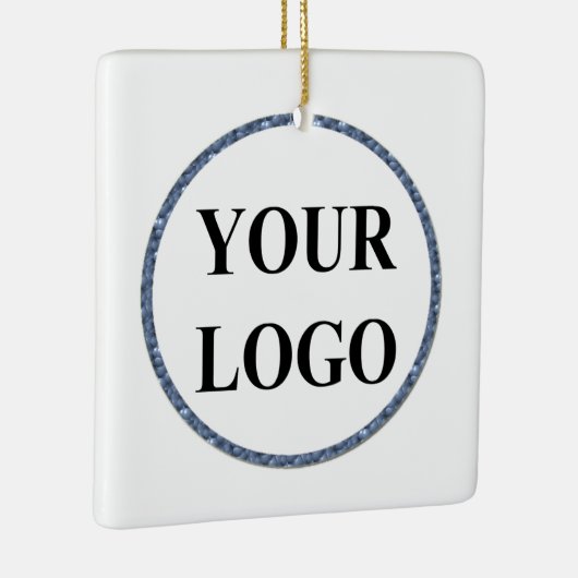 フォトクリスマスオーナメントADDロゴシンプル婚約した セラミックオーナメント (右)