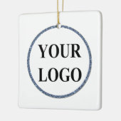フォトクリスマスオーナメントADDロゴシンプル婚約した セラミックオーナメント (左)
