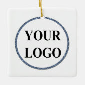 フォトクリスマスオーナメントADDロゴシンプル婚約した セラミックオーナメント (正面)