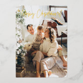 フォトクリスマスカーエレガントドフォイルホリデーカード 箔シーズンカード (正面)