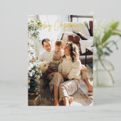 フォトクリスマスカーエレガントドフォイルホリデーカード 箔シーズンカード (立ち正面)