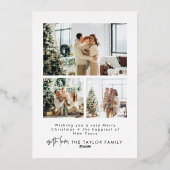 フォトクリスマスカーエレガントドフォイルホリデーカード 箔シーズンカード (裏面)