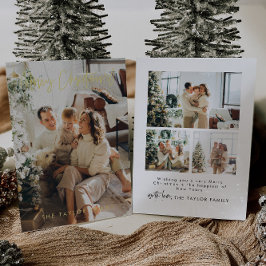 フォトクリスマスカーエレガントドフォイルホリデーカード 箔シーズンカード