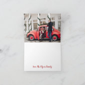 フォトクリスマスカードと休日の暖かい願い サンキューカード (内部)