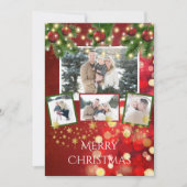 フォトクリスマスカードストリングライト金ゴールド星 シーズンカード (正面)