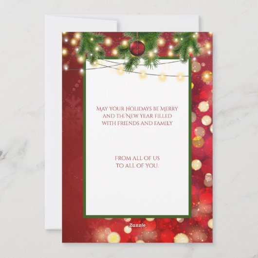 フォトクリスマスカードストリングライト金ゴールド星 シーズンカード (裏面)