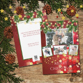 フォトクリスマスカードストリングライト金ゴールド星 シーズンカード