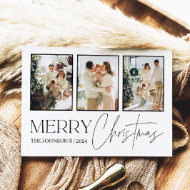 フォトクリスマスカードモダン、メリークリスマス シーズンポストカード