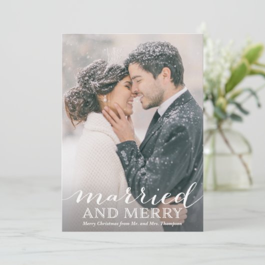 フォトクリスマスカード結婚したの新作 – メリーと シーズンカード (スタンド正面)