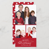 フォトクリスマスカード3枚フォトシックなスクリプト シーズンカード (正面/裏面)