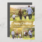 フォトクリスマスカード3枚写真、ゴールドフォイル シーズンカード (正面/裏面)