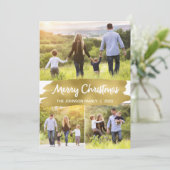 フォトクリスマスカード3枚写真、ゴールドフォイル シーズンカード (スタンド正面)