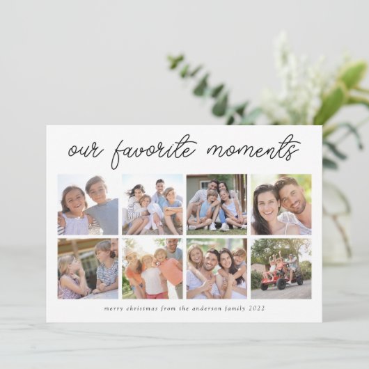 フォトクリスマスカード9 |私たちのお気に入りの瞬間 シーズンカード (スタンド正面)