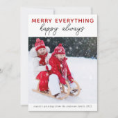 フォトクリスマスカード |すべてメリーの シーズンカード (正面)