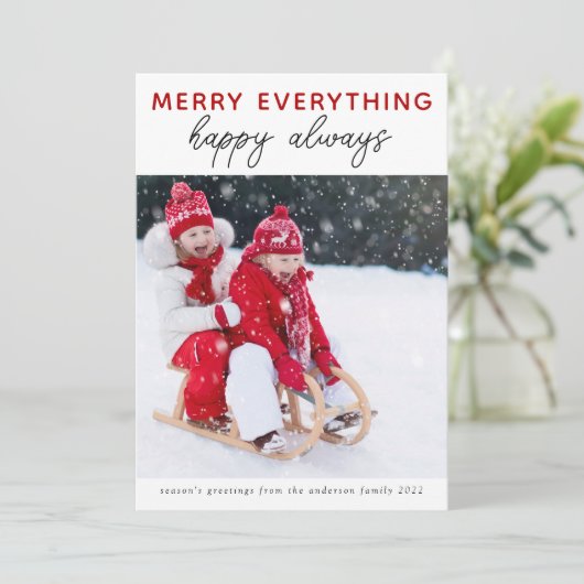 フォトクリスマスカード |すべてメリーの シーズンカード (スタンド正面)