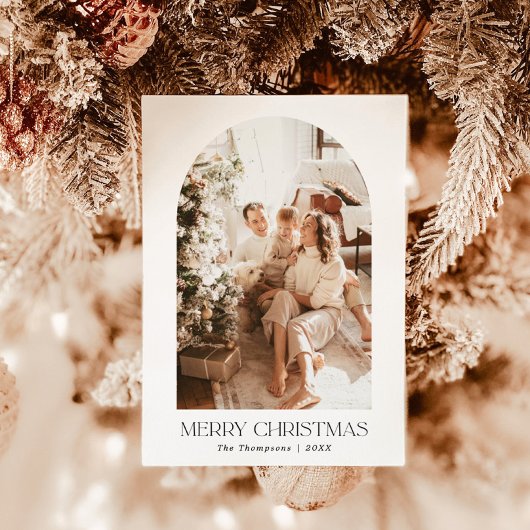 フォトクリスマスカード |アーチ型フォトホリデーカード 招待状