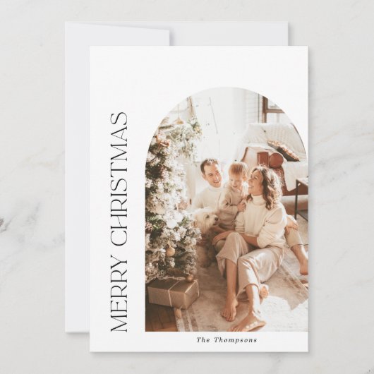 フォトクリスマスカード |アーチ型フォトホリデーカード 招待状 (正面)