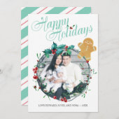 フォトクリスマスカード – ジンジャーブレッドマン シーズンカード (正面/裏面)