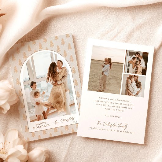 フォトクリスマスカード、チャストマスツリーホリデーカード 招待状