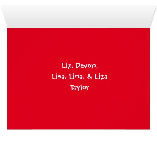 フォトクリスマスカード、ホリデーファミリー (内部横(下))