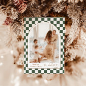 フォトクリスマスカード |モダングリーンホリデーカード 招待状